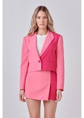 Endless Rose Women's Colorblock Short Blazer - Pink/fuchsia
