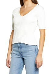Endless Rose Rib Knit Top in White at Nordstrom