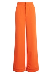 Endless Rose Wide Leg Crepe Trousers in Orange at Nordstrom