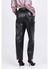 Endless Rose Women's Faux Leather Wide Pocket Pants - Jet black