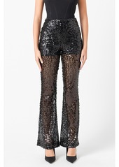 Endless Rose Women's Flared Sequins Pants - Black