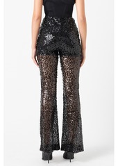 Endless Rose Women's Flared Sequins Pants - Black