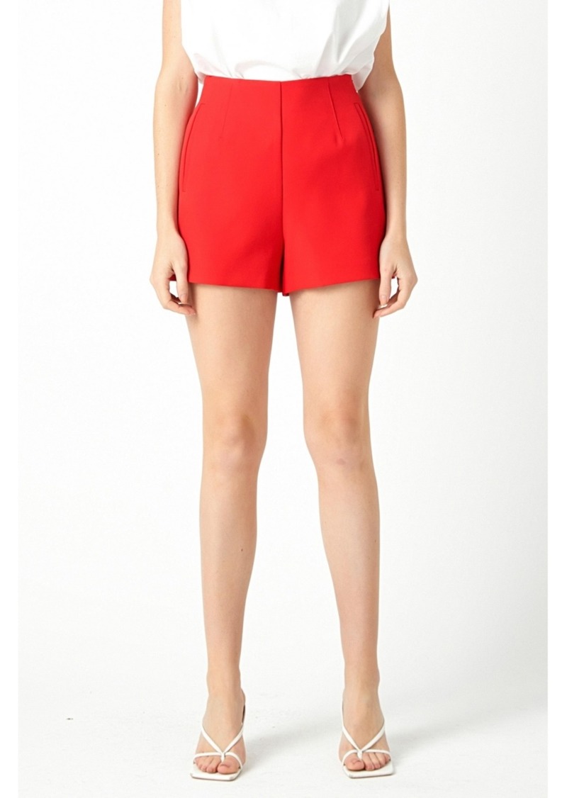 Endless Rose Women's High Waisted Shorts - Red