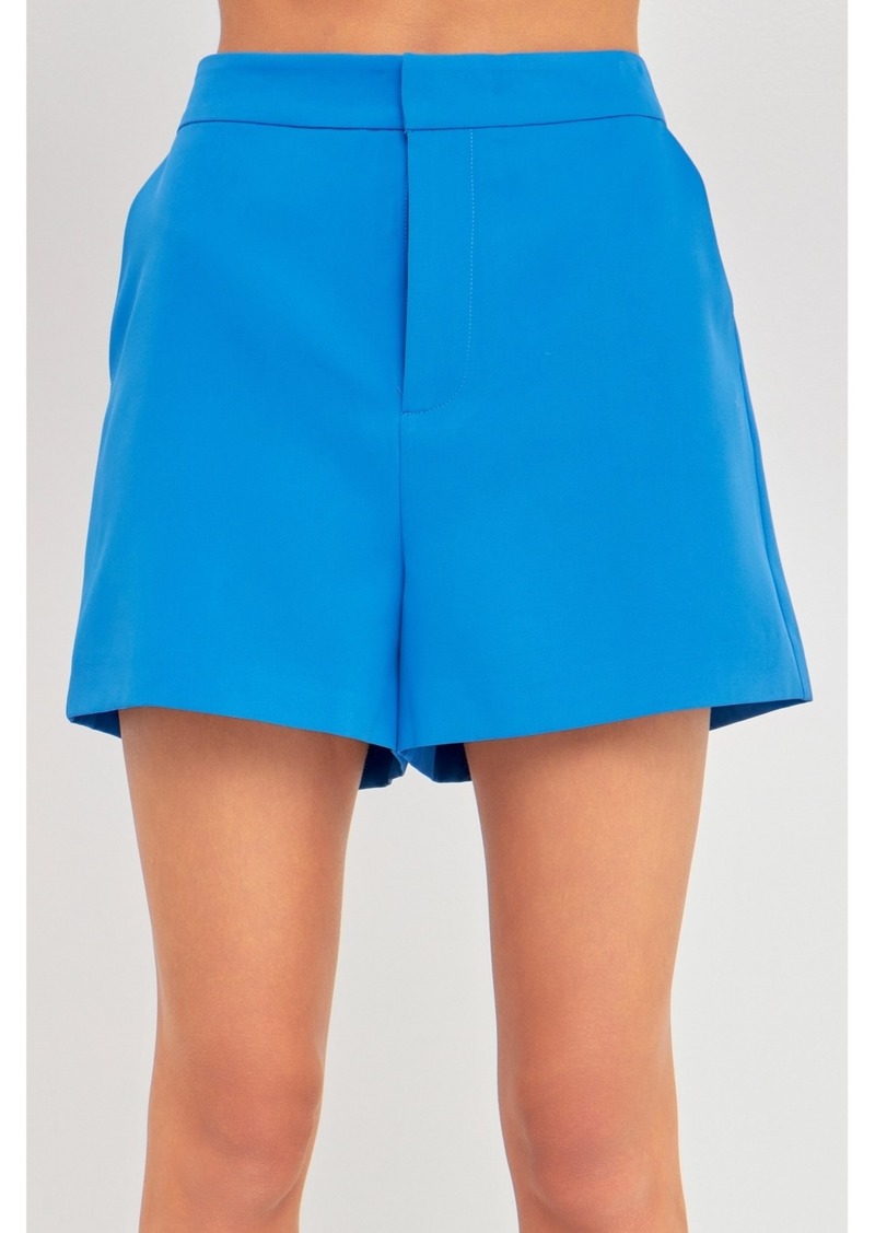 Endless Rose Women's High Waisted Suited Shorts - Ocean blue