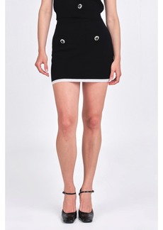 Endless Rose Women's Jewel Knit Mini Skirt - Black/white