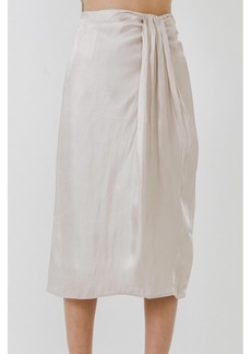 Endless Rose Women's Metallic Effect Midi Skirt - Beige