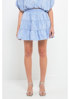Endless Rose Women's Sequins Mini Skirt - Powder blue