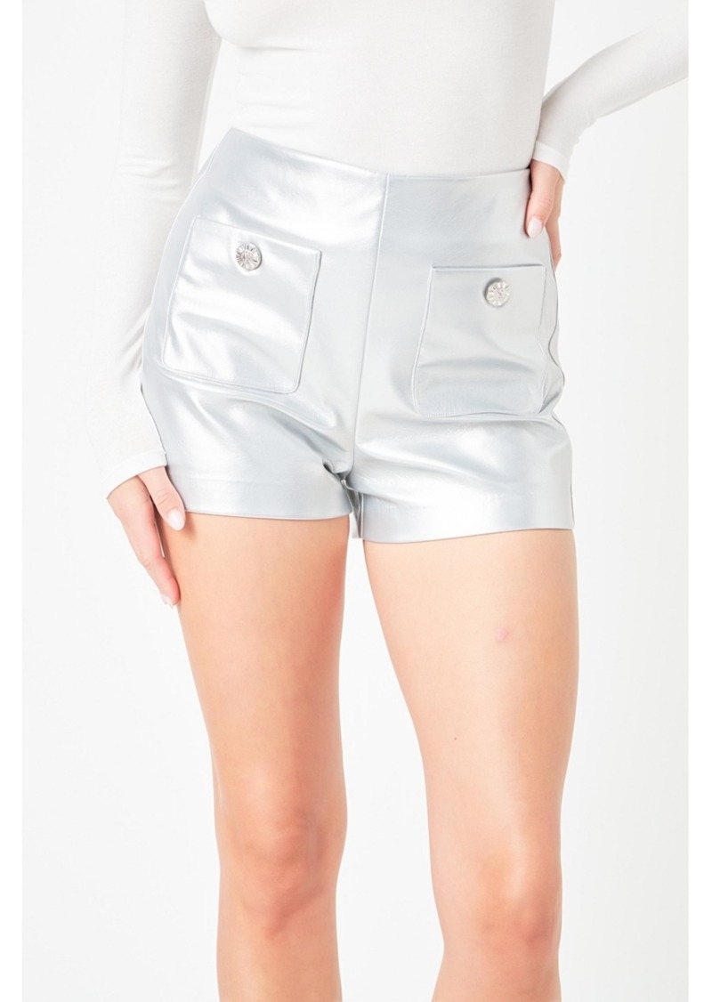 Endless Rose Women's Silver Out pocket Shorts - Silver