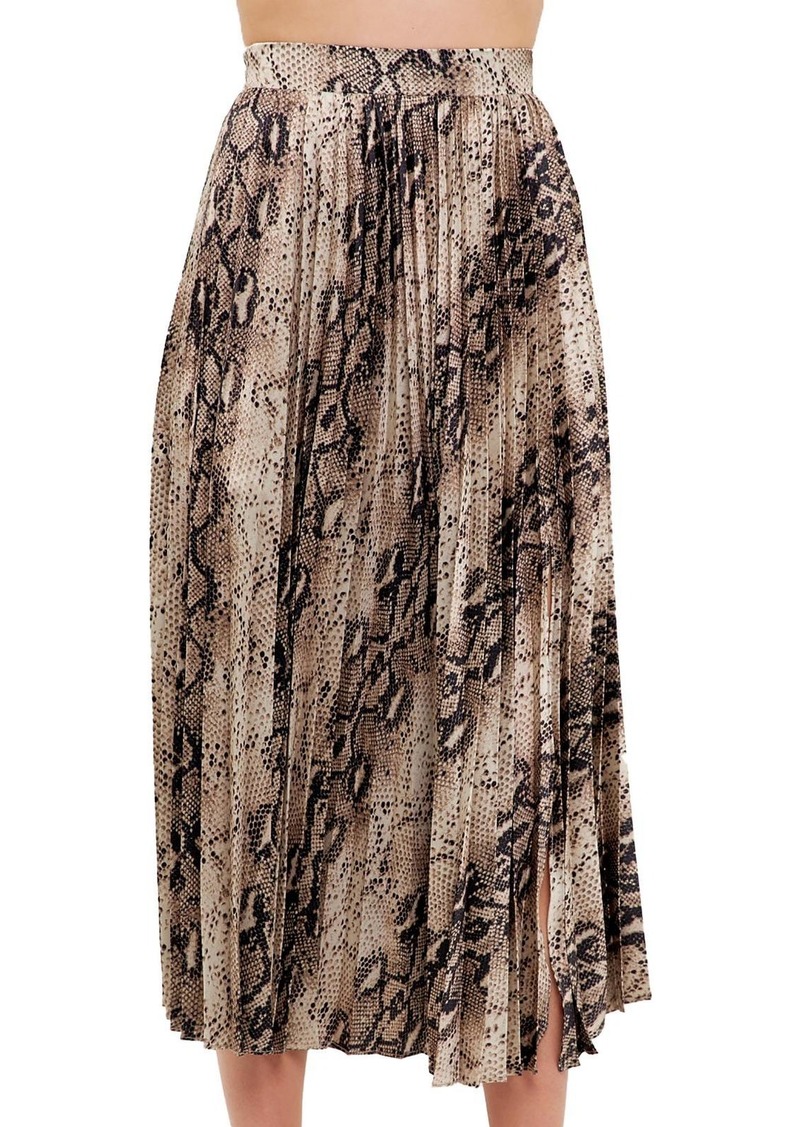 Endless Rose Womens Snake Print Polyester Pleated Skirt