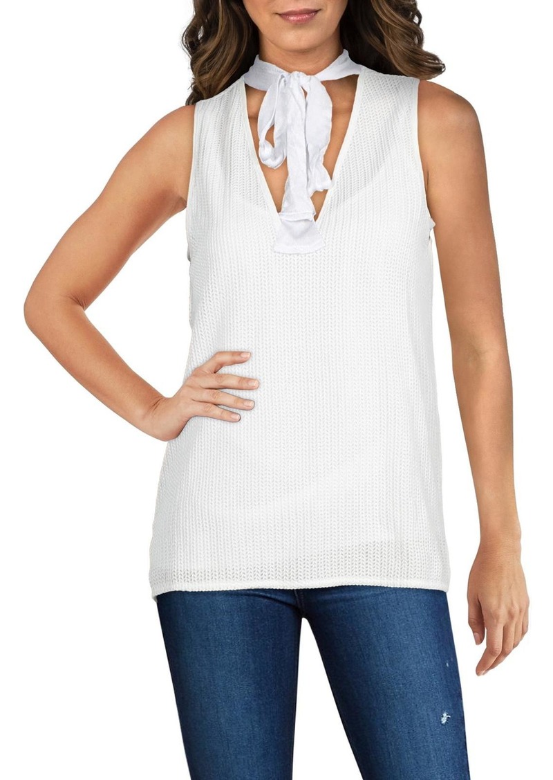 Endless Rose Womens Tie Neck V Neck Tank Top