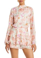 Endless Rose Womens Tiered Floral Romper