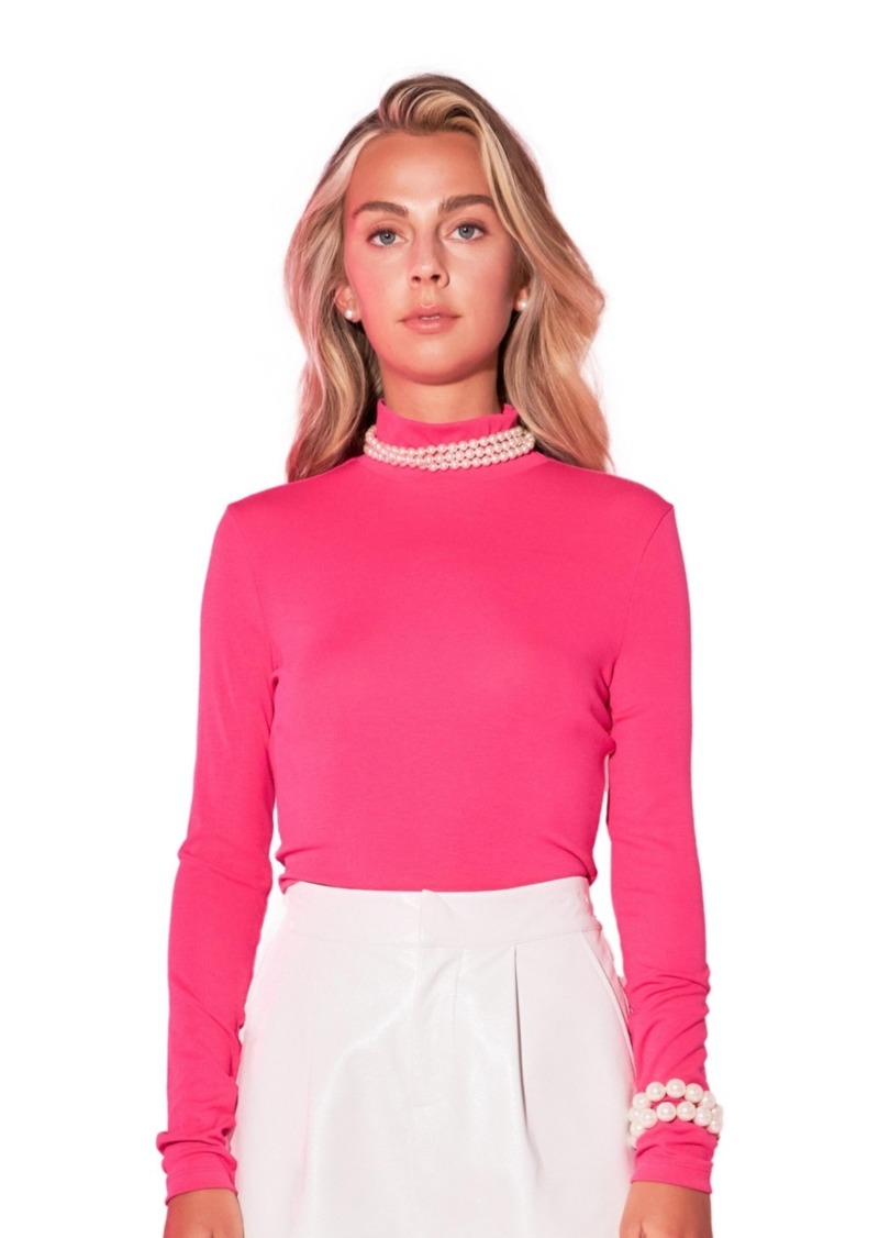 Endless Rose Women's Mock Neck Top - Pink