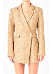 endless rose Women's Tweed Blazer Romper - Lilac