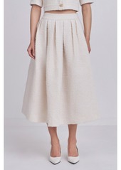 Endless Rose Women's Tweed Maxi Skirt - Ivory