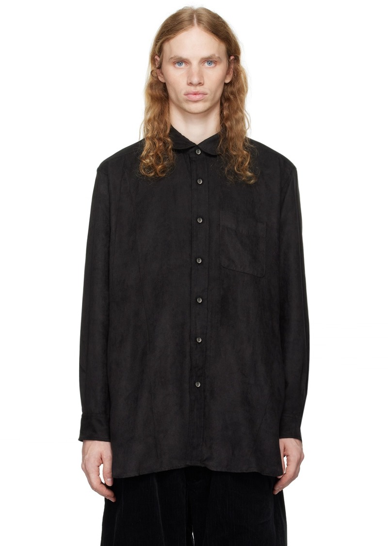 Engineered Garments Black Flared Faux-Suede Shirt