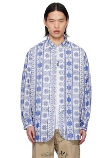 Engineered Garments Blue & White Embroidered Shirt