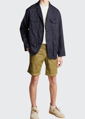 Engineered Garments Men's Solid Twill Military-Pocket Folk Sport Jacket