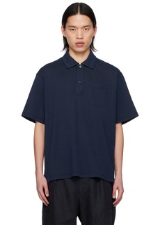 Engineered Garments Navy Two-Button Polo
