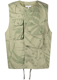 Engineered Garments leaf-print cover vest gilet