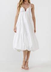 English Factory Alice Balloon Dress With Strappy Back Detail In White