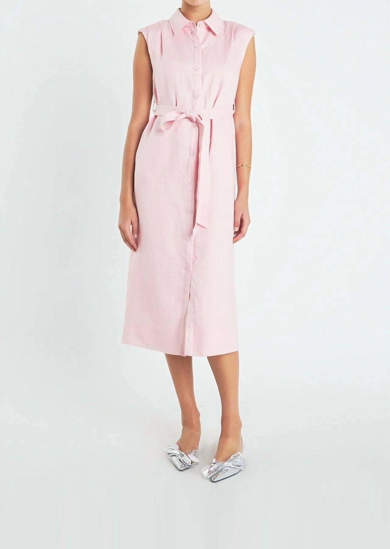 English Factory Breeze Midi Dress In Light Pink