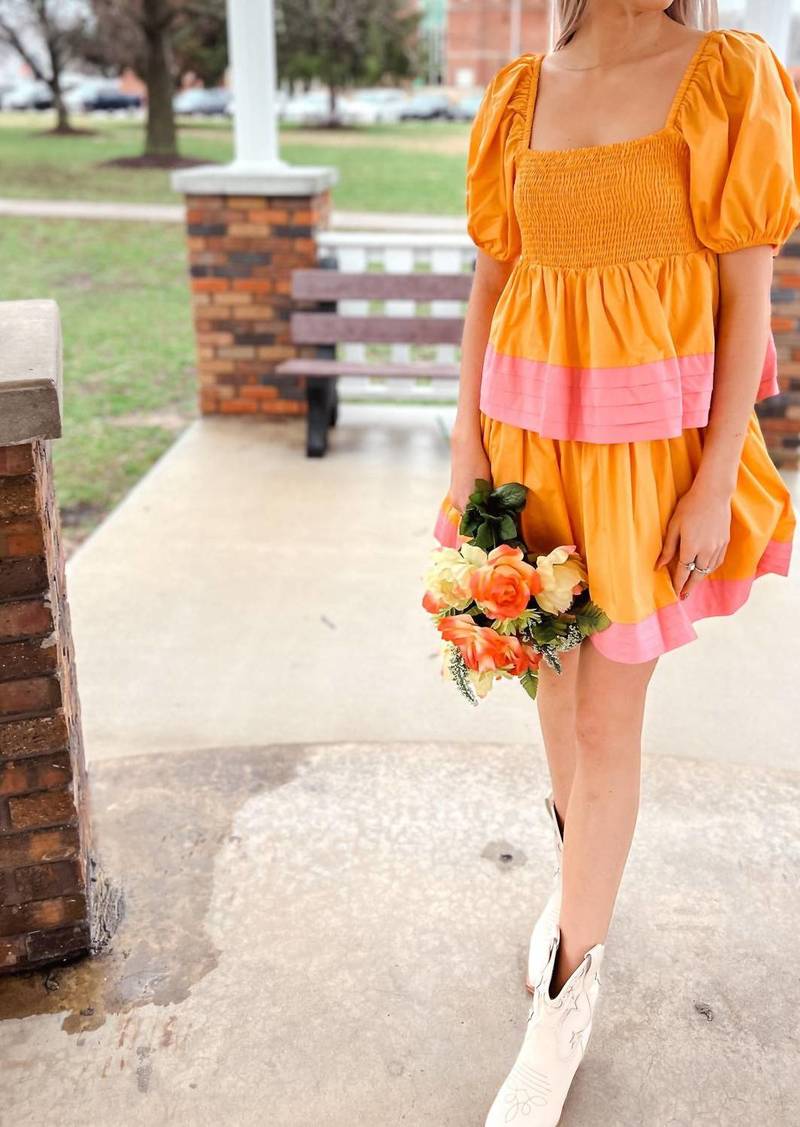 English Factory Clementine Punch Dress In Orange