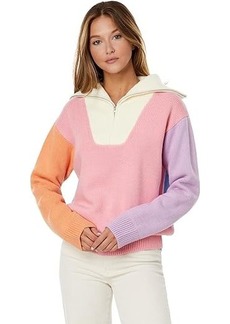 English Factory Color-Block Zip Pullover Sweater