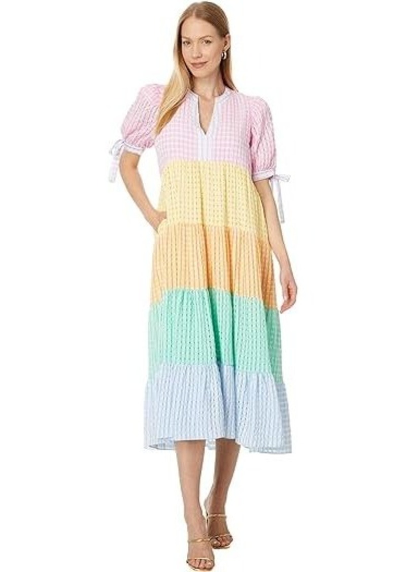 English Factory Colorblock Bow Tie Sleeve Maxi Dress