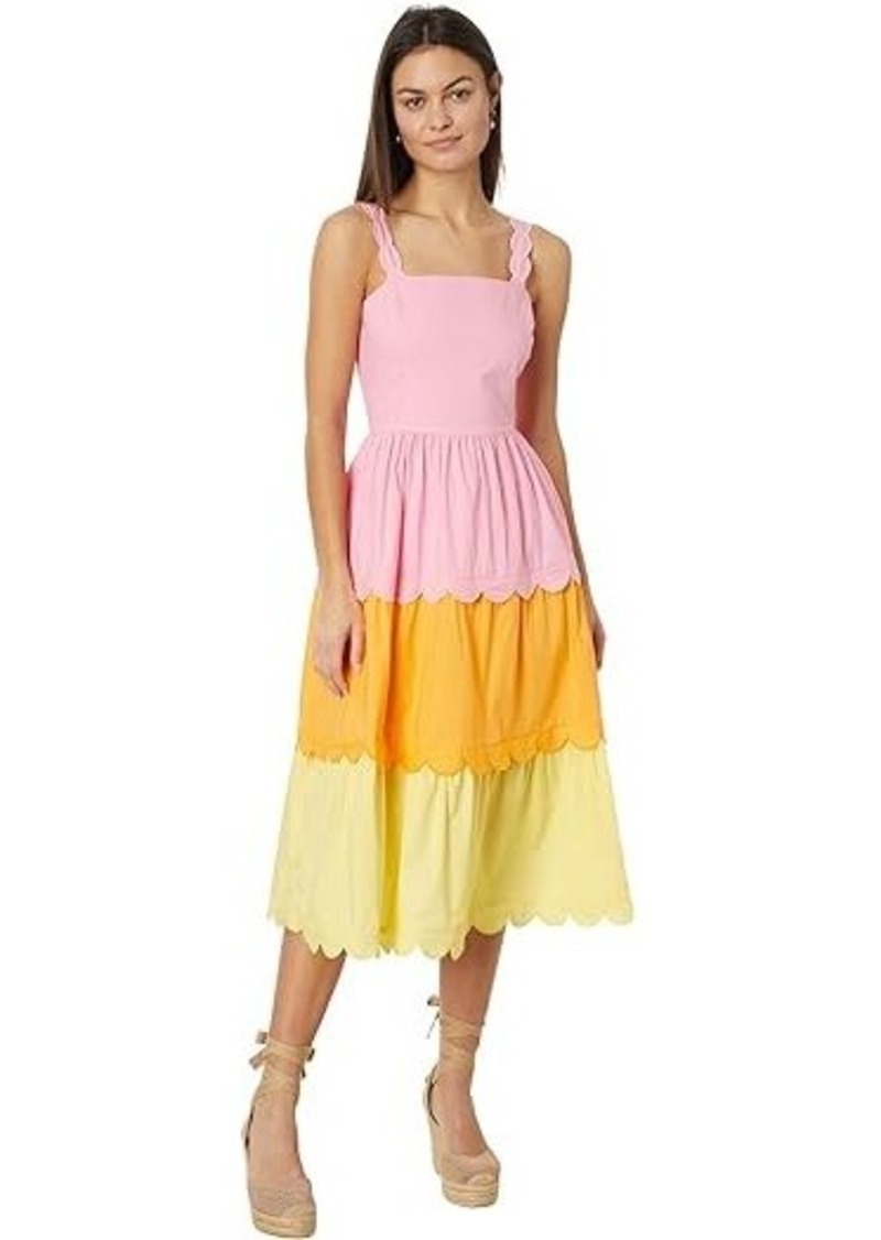 English Factory Colorblock Scallop Dress