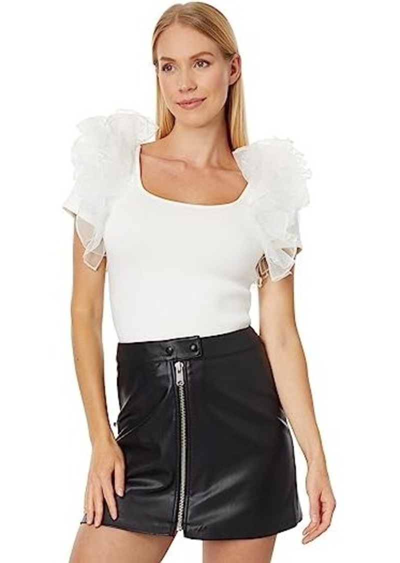 English Factory Contrast Organza Top