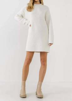 English Factory Cozy Round Sweater Dress In White