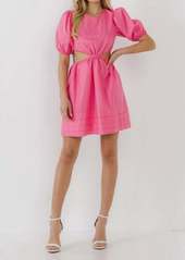 English Factory Cut-Out Detail Mini Dress In Fuchsia