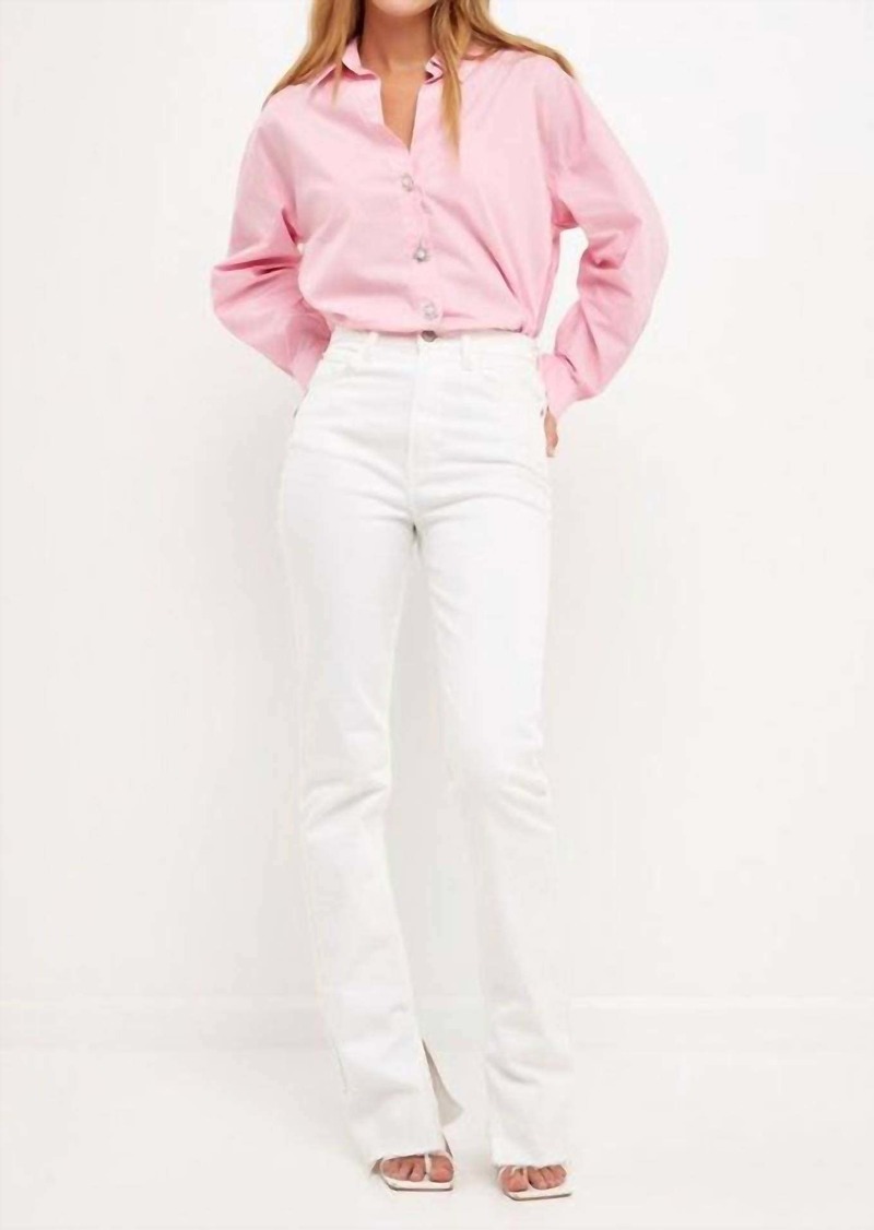 English Factory Dezi Oversized Collared Shirt In Pink