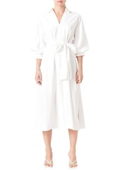 English Factory Blouson Sleeve Midi Shirtdress