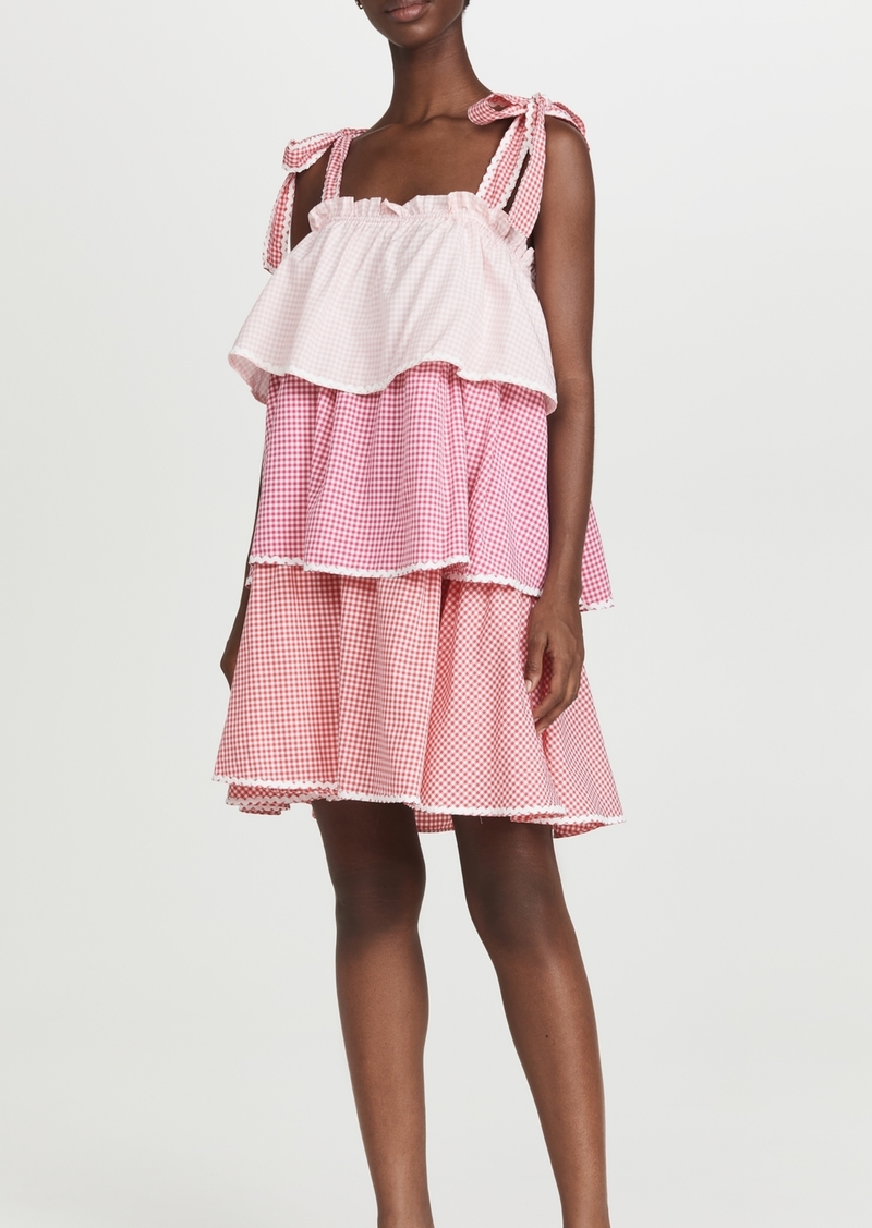 ENGLISH FACTORY Colorblock Tiered Dress