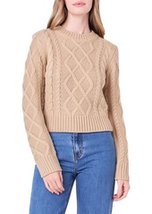 English Factory Crop Cable Stitch Sweater