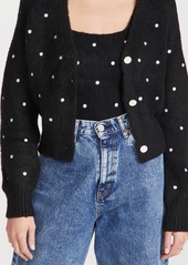 ENGLISH FACTORY Dot Embroidered Cardigan