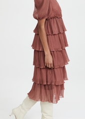 ENGLISH FACTORY Dotted Tiered Dress