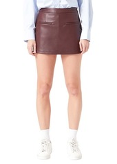 English Factory Faux Leather Skort