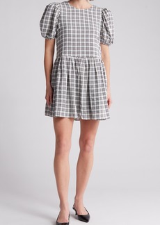 English Factory Gingham Bow Dress in Black at Nordstrom Rack