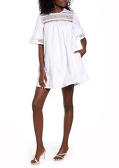 English Factory Lace Trim Shift Dress in White at Nordstrom