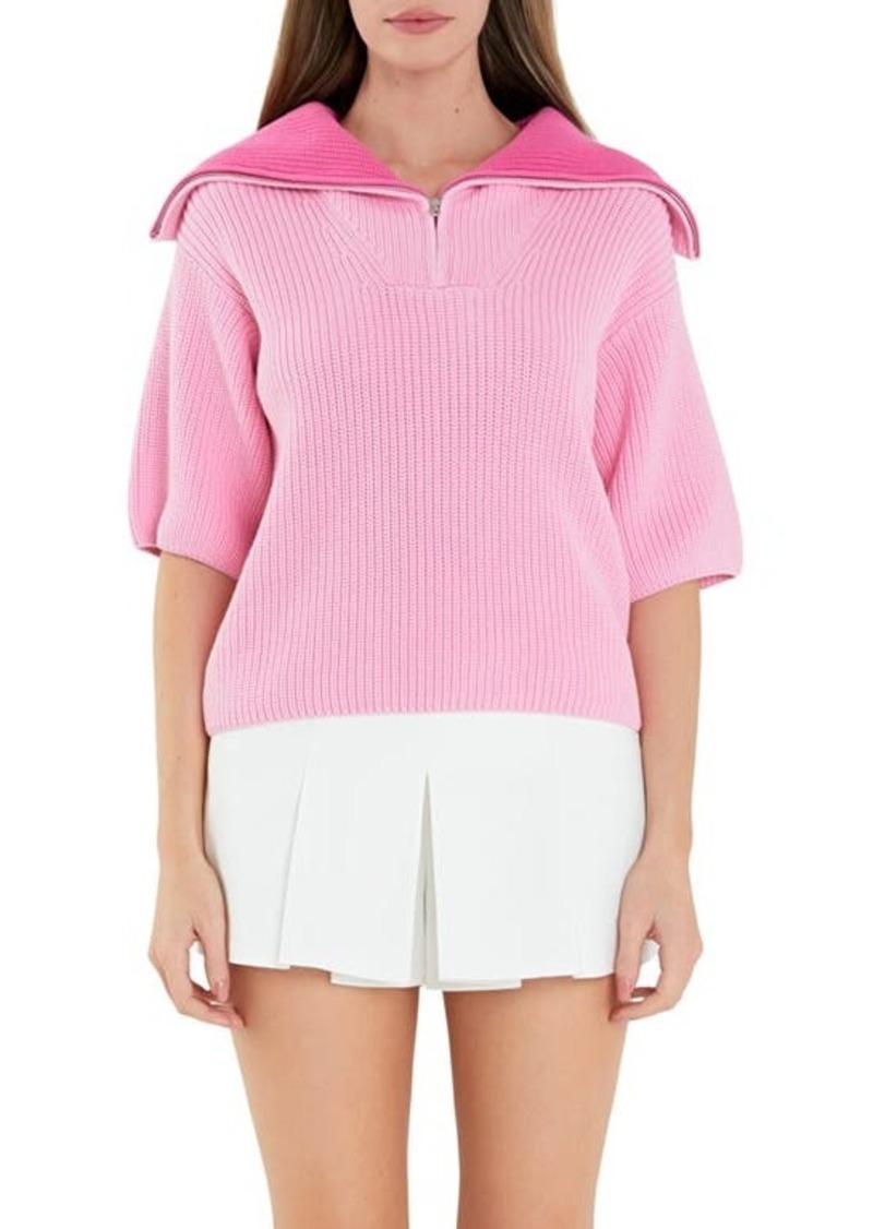 English Factory Oversize Collar Pullover Sweater