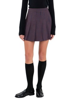 English Factory Pleated Check Skort