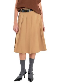 English Factory Pleated Midi Skirt