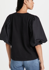 ENGLISH FACTORY Poplin Sleeve Combo T-Shirt