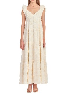 English Factory Ribbon Embroidered Tiered Maxi Dress