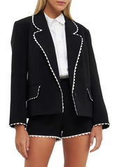 English Factory Rickrack Edge One-Button Blazer