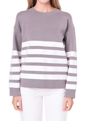 English Factory Stripe Crewneck Sweater