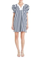 English Factory Stripe Puff Sleeve Minidress