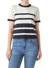 English Factory Stripe Short Sleeve Sweater